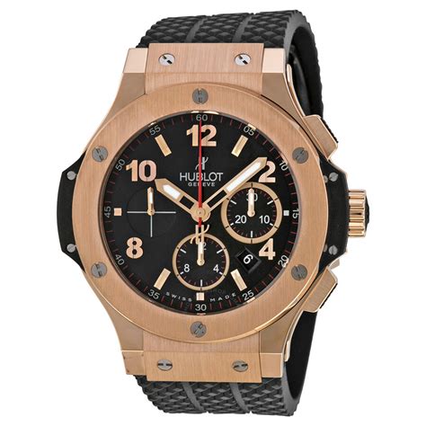 hublot big bang 18kt rose gold black dial|Hublot 18k with rubber strap.